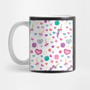 Unicorn gifts, hearts and flowers Mug